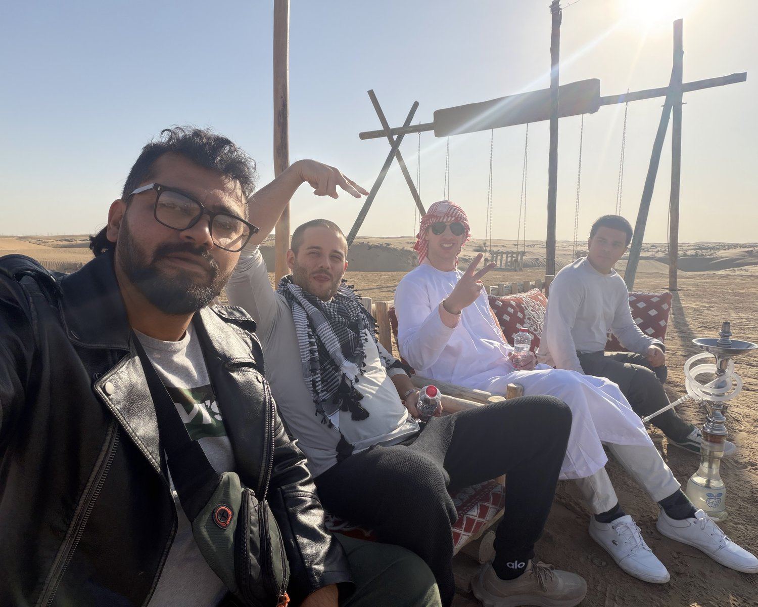 Naveed and the partners in the Dubai desert