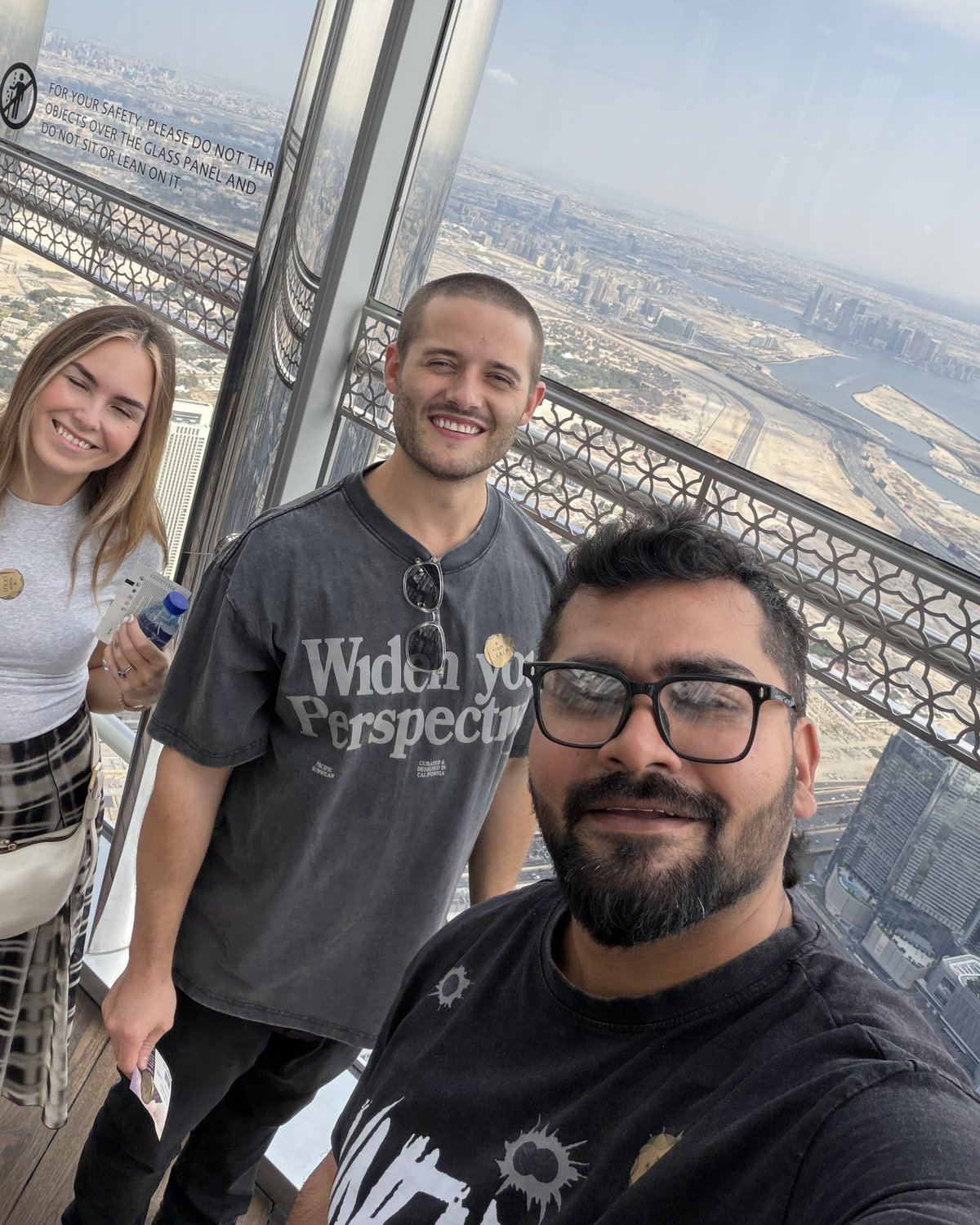 Naveed and Tanner at the top of the Burj Khalifa