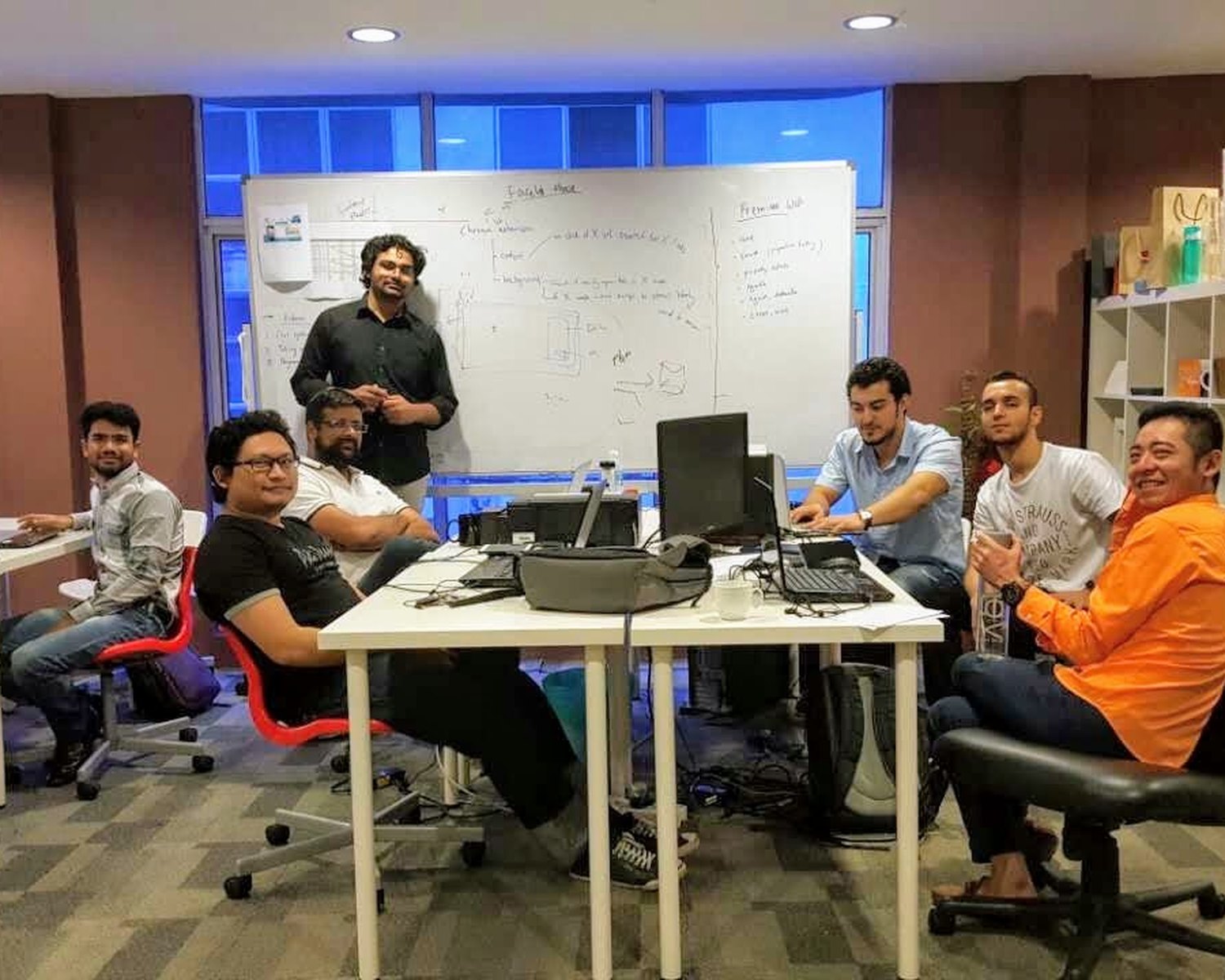 Naveed with his freelancing team in Malaysia