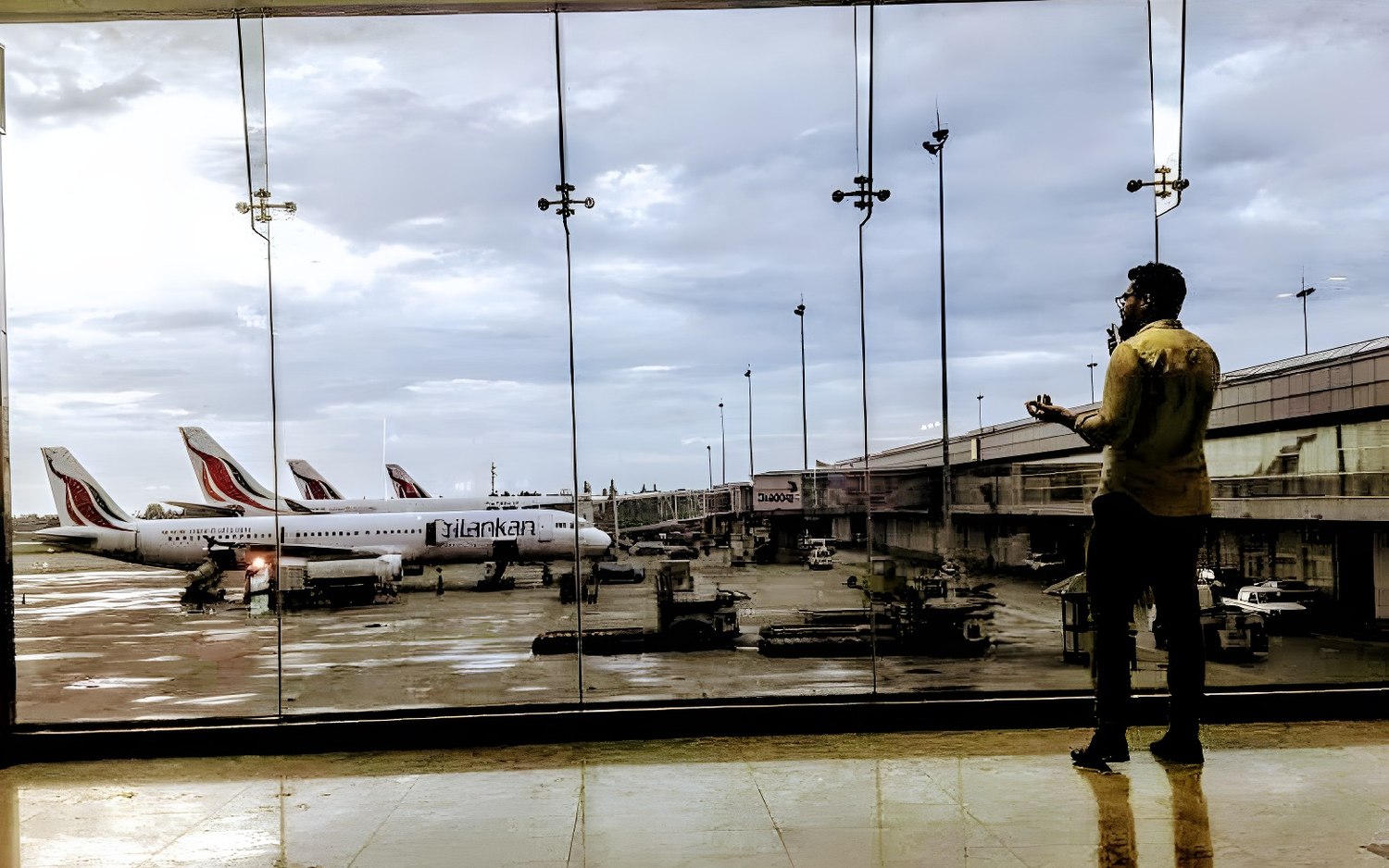 Naveed at the airport, moving back to Pakistan